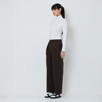 Women Wide Leg Long Pants - Brown - SW2601098B