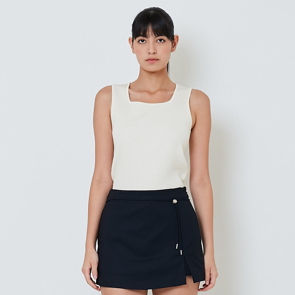 Women Rib-Knit Tank Top - Off White - SW2601099A