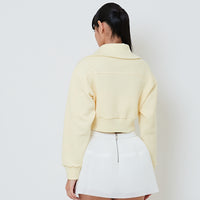 Women Turtle Neck Neoprene Jacket - Yellow - SW2601101B