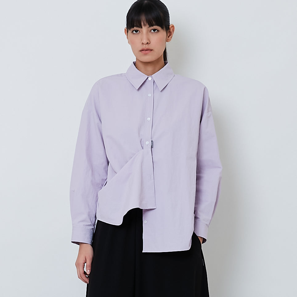 Women Oversized Shirt - Purple - SW2602043B