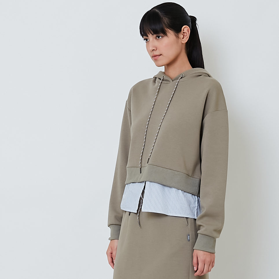 Women Combined Long Sleeve Hoodie - Green - SW2602045A