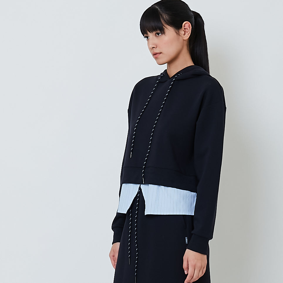 Women Combined Long Sleeve Hoodie - Navy - SW2602045B