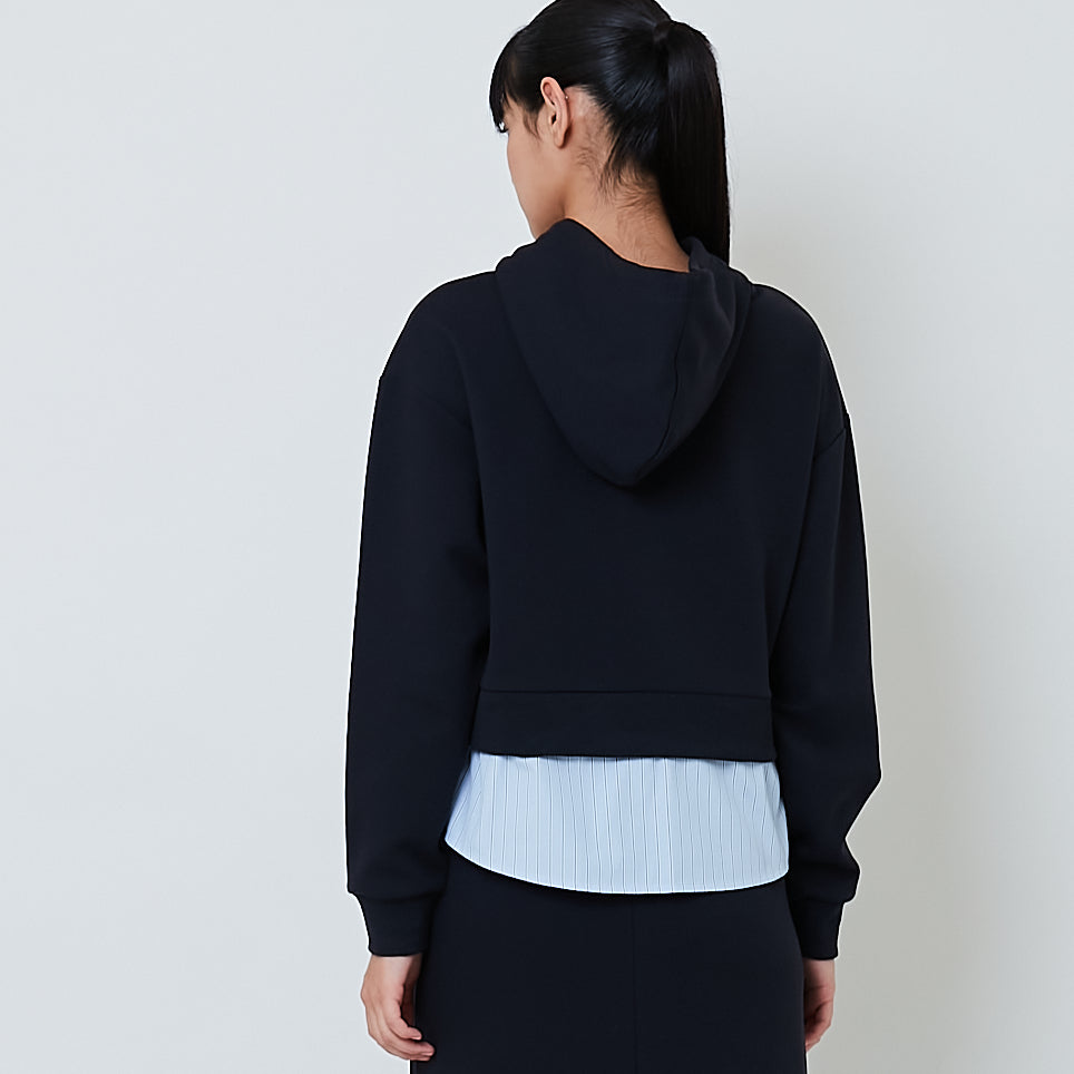 Women Combined Long Sleeve Hoodie - Navy - SW2602045B