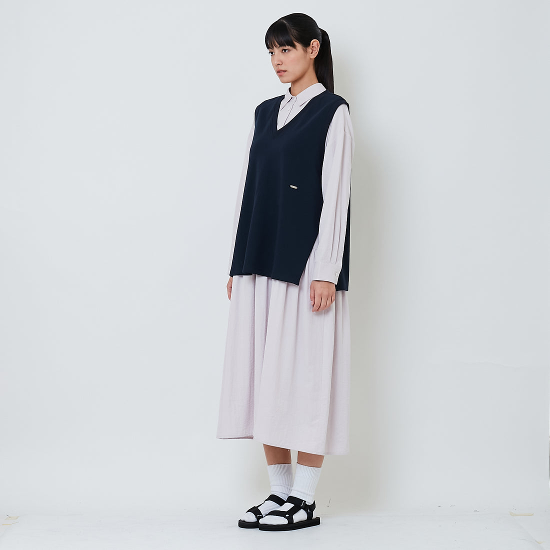 Women 2-in-1 Maxi Shirt Dress - Lilac - SW2602048A