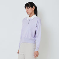 Women Combined Knit Cardigan - Purple - SW2602051A