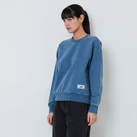 Women Washed Denim Pullover - Blue - SW2602053A