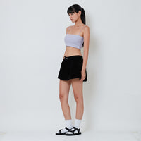 Women Corduroy Skirt - Black - SW2602059A