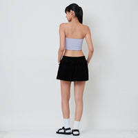 Women Corduroy Skirt - Black - SW2602059A
