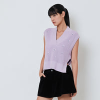 Women Sleeveless Vest Top - Purple - SW2602061A