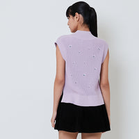 Women Sleeveless Vest Top - Purple - SW2602061A