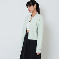 Women Fluffy Cardigan - Mint - SW2602100B