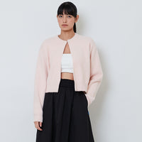 Women Fluffy Cardigan - Pink - SW2602100C