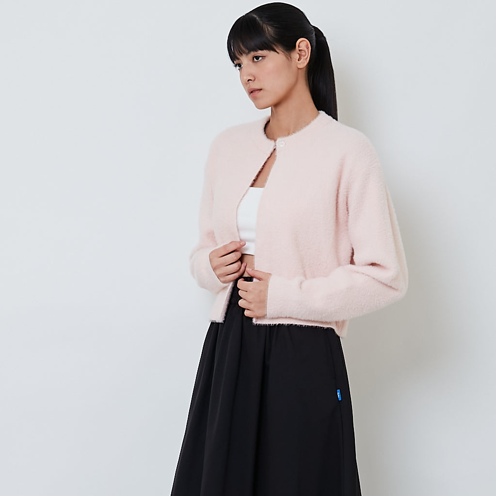 Women Fluffy Cardigan - Pink - SW2602100C
