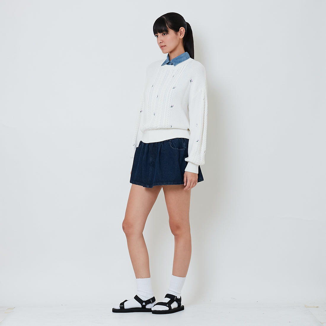 Women Denim Skirt - Blue - SW2602105A