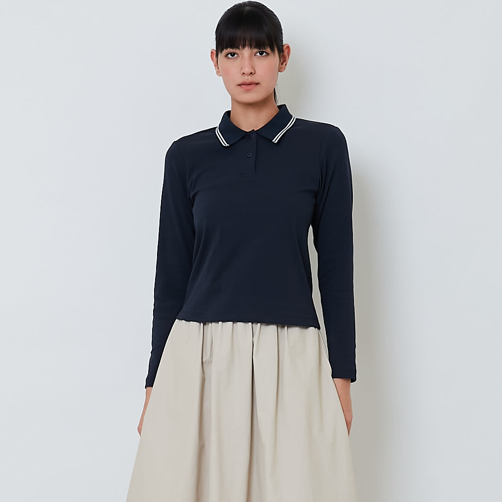 Women Long Sleeve Polo Top - SW2603066