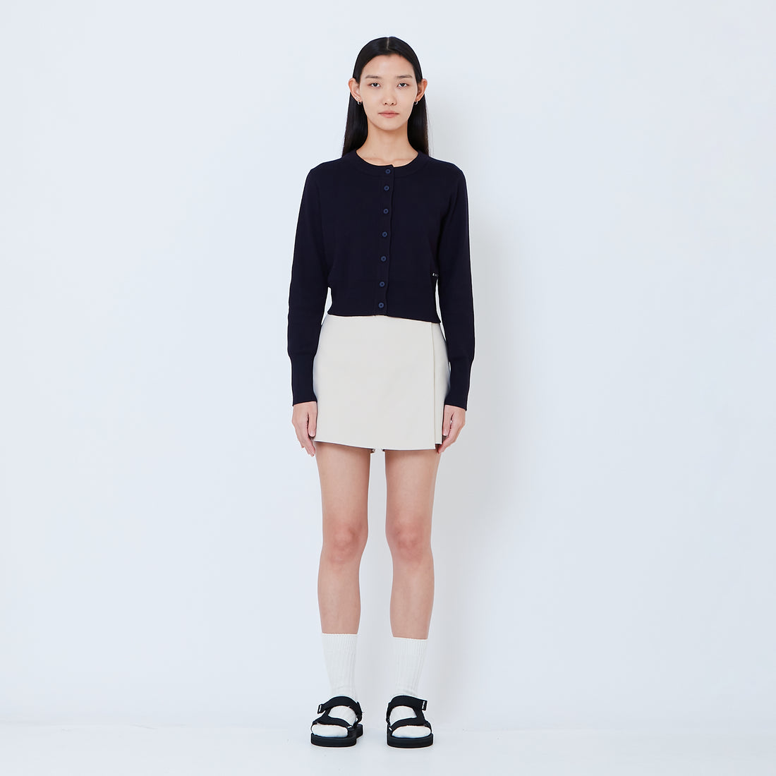 Women Stretch Cotton Skort - Beige - SW2603075A