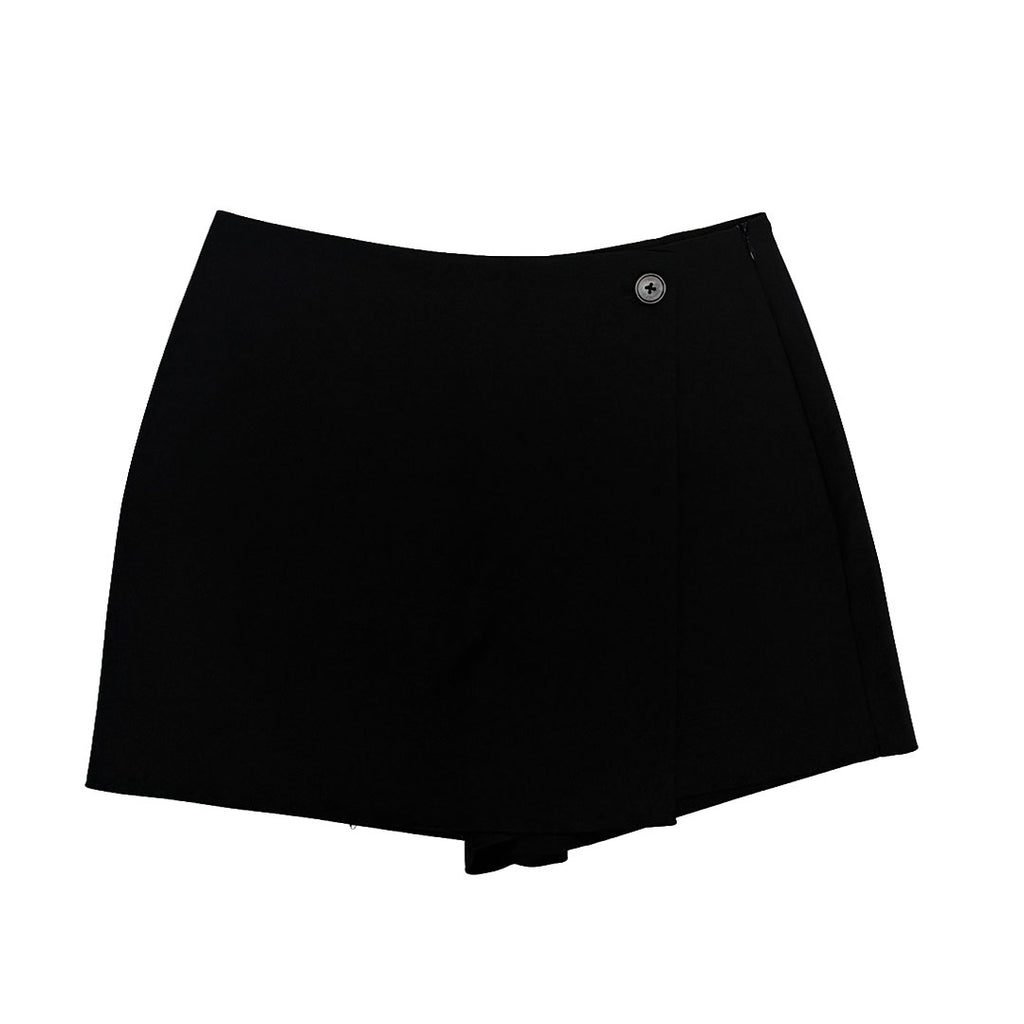 Women Stretch Cotton Skort - Black - SW2603075B