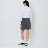 Women Tailored Shorts - Dark Grey - SW2603077B