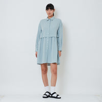 Women Rayon Short Dress - Light Blue - SW2603079A