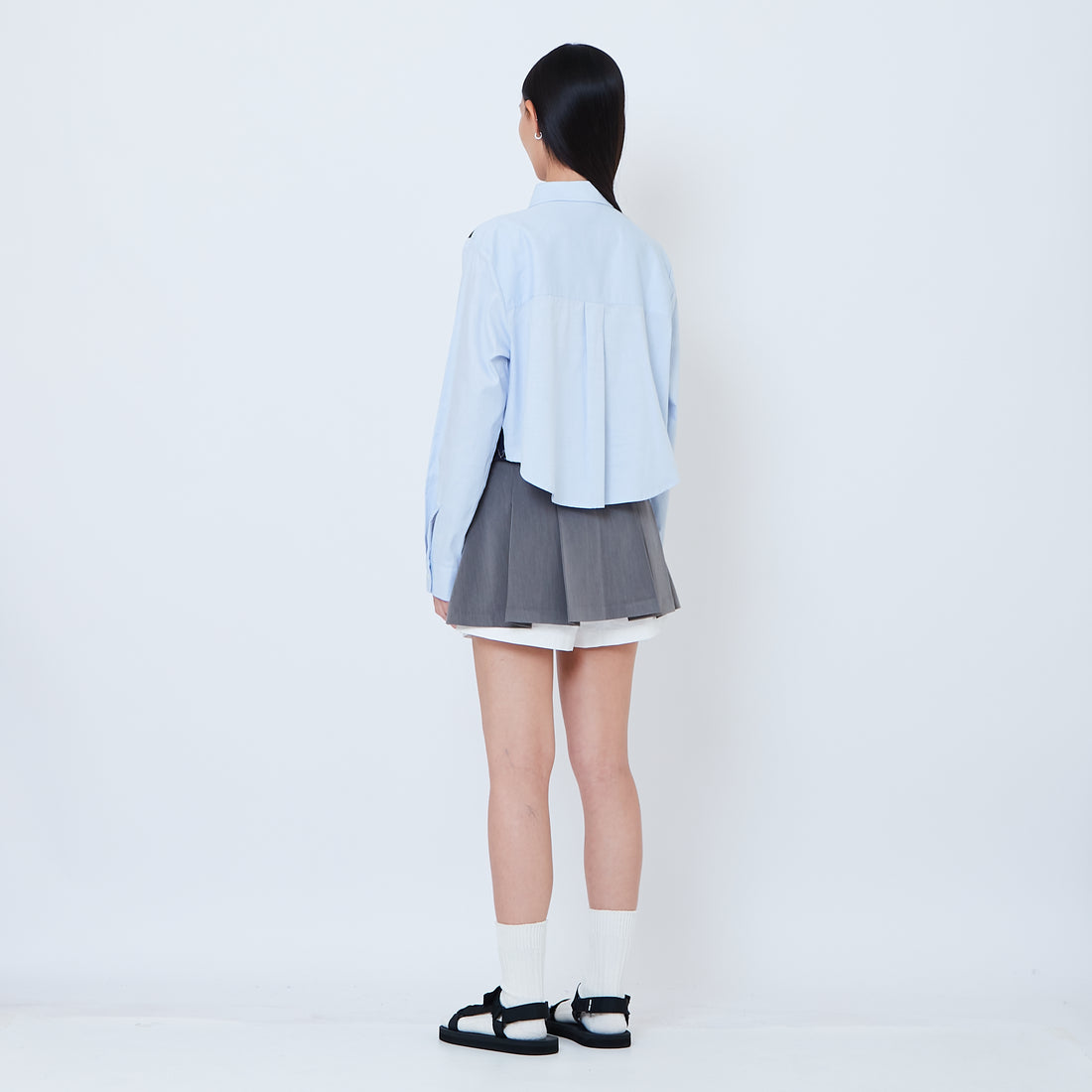 Women Pleated Skort - Grey - SW2603085A