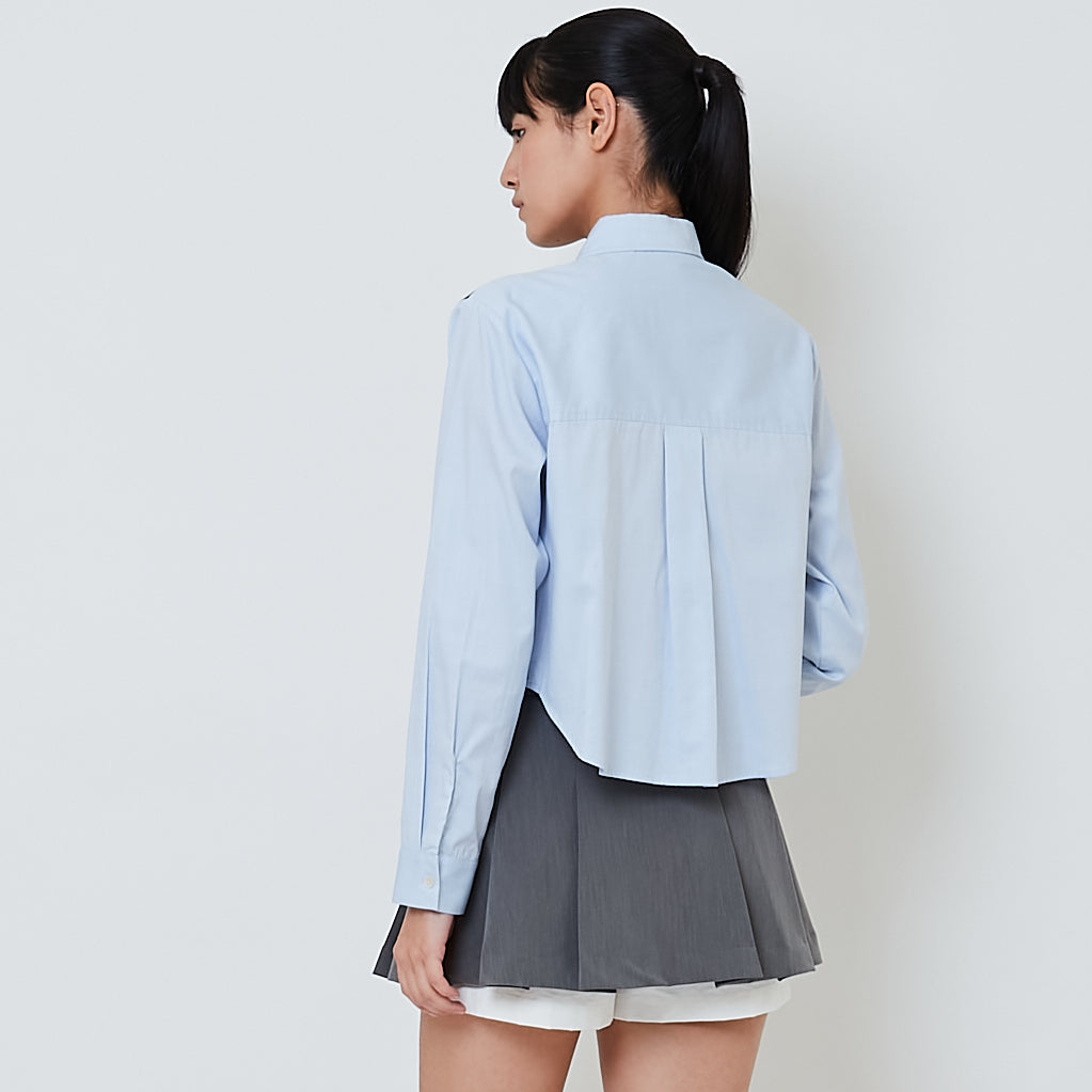 Women 2-in-1 Yarn Knit Shirt - Navy - SW2603086A