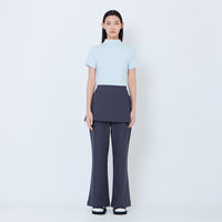 Women Straight Cut Pants with Skirt Overlay - Grey - SW2603102A
