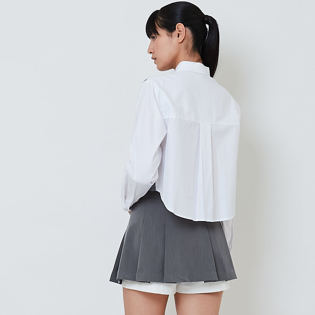 Women 2-in-1 Yarn Knit Shirt - Grey - SW2603104A