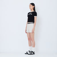 Women Stretch Cotton Shorts - Light Khaki - SW2605110B