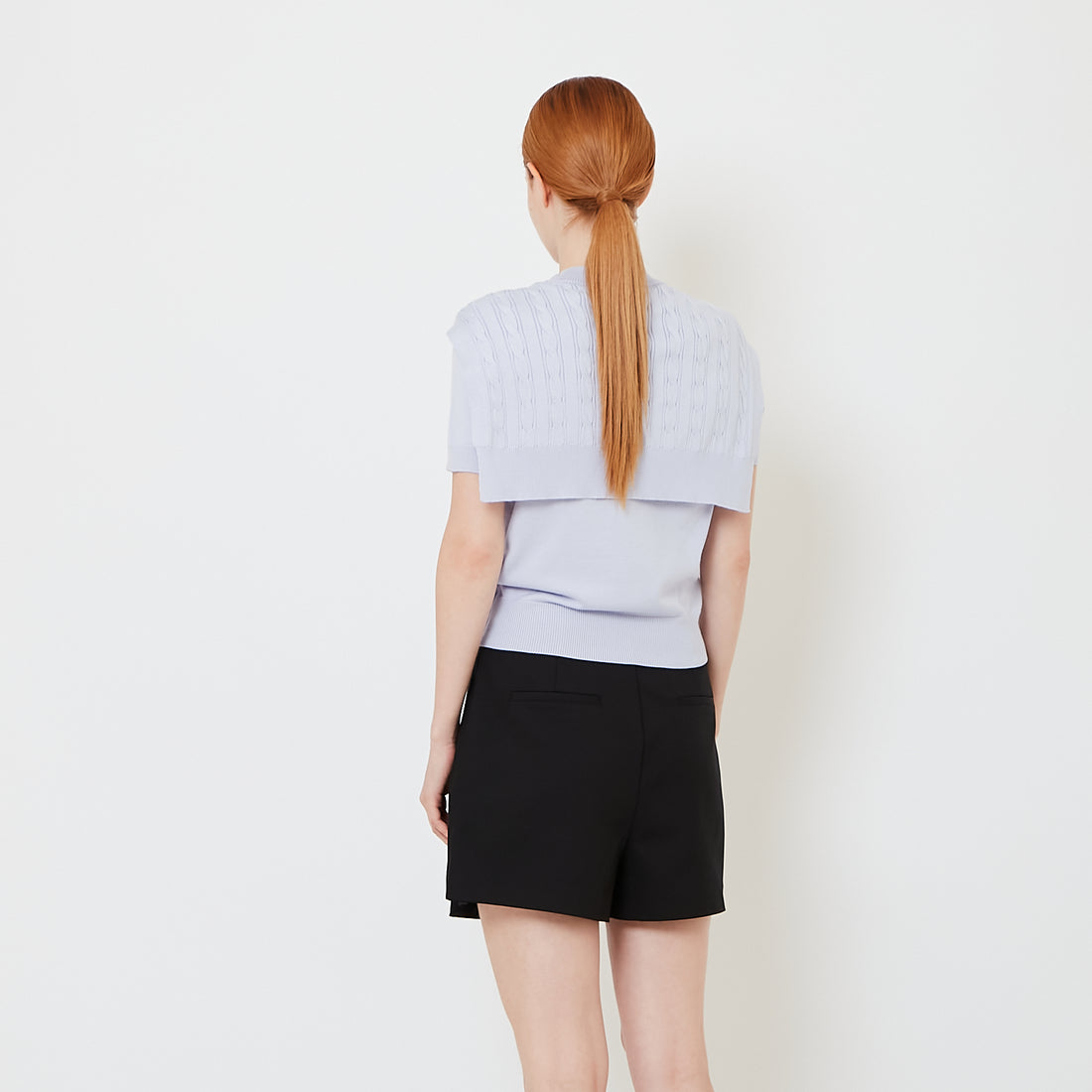 Women 2-in-1 Cable Knit Top - Purple - SW2605108A