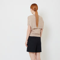 Women 2-in-1 Cable Knit Top - Khaki - SW2605108B