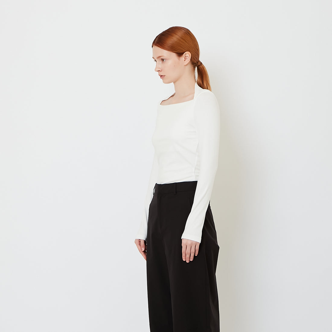 Women Ribbed Long Sleeve Top - Beige - SW2606116A