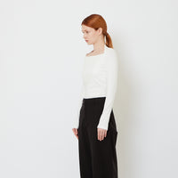 Women Ribbed Long Sleeve Top - Beige - SW2606116A
