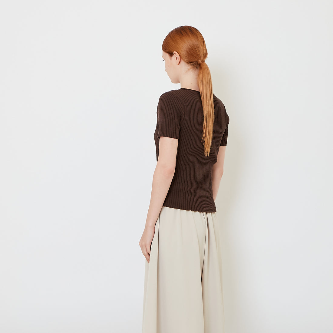 Women 2-in-1 Knit Top - Brown - SW2606118B