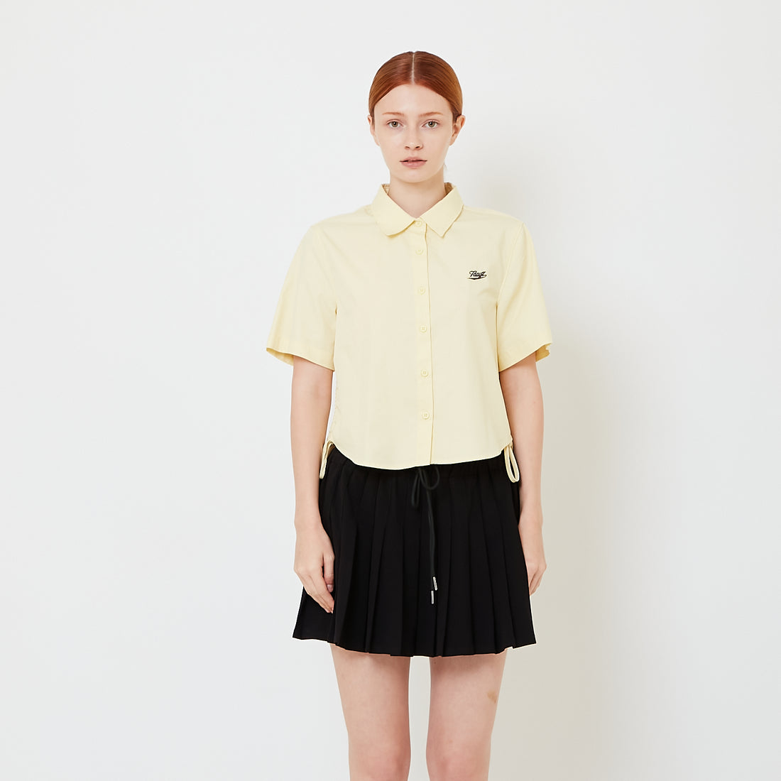 Women Cropped Shirt - Yellow - SW2606120A
