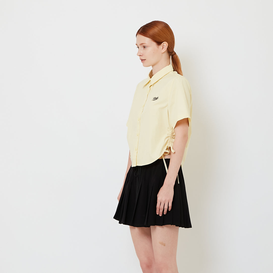 Women Cropped Shirt - Yellow - SW2606120A