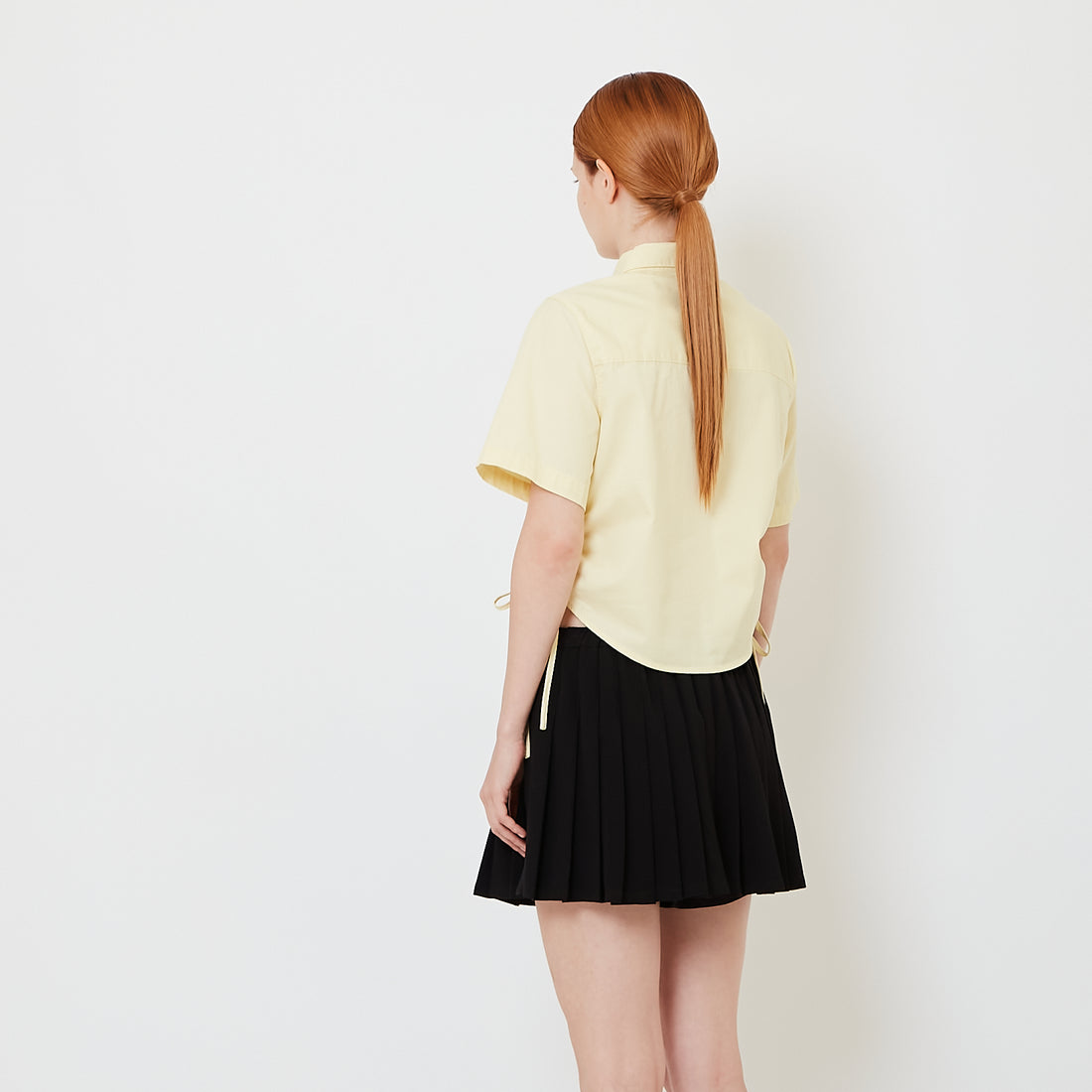 Women Cropped Shirt - Yellow - SW2606120A
