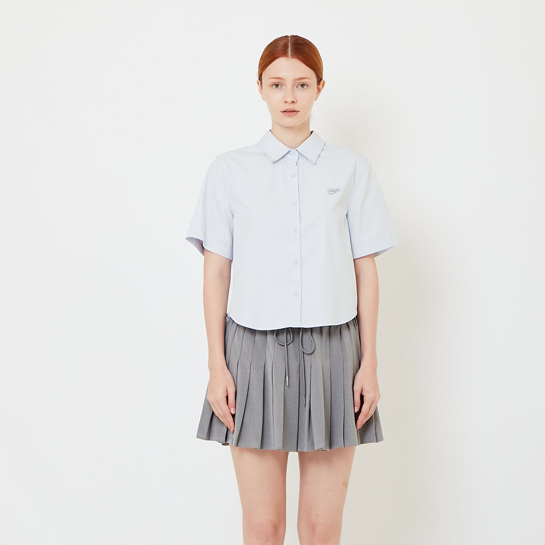 Women Cropped Shirt - Blue - SW2606120B
