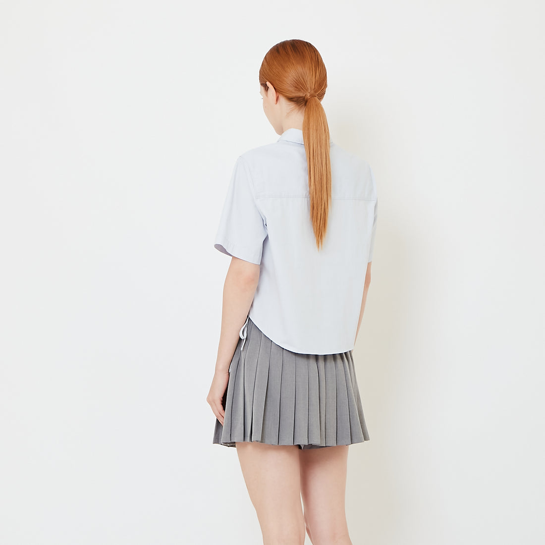 Women Cropped Shirt - Blue - SW2606120B