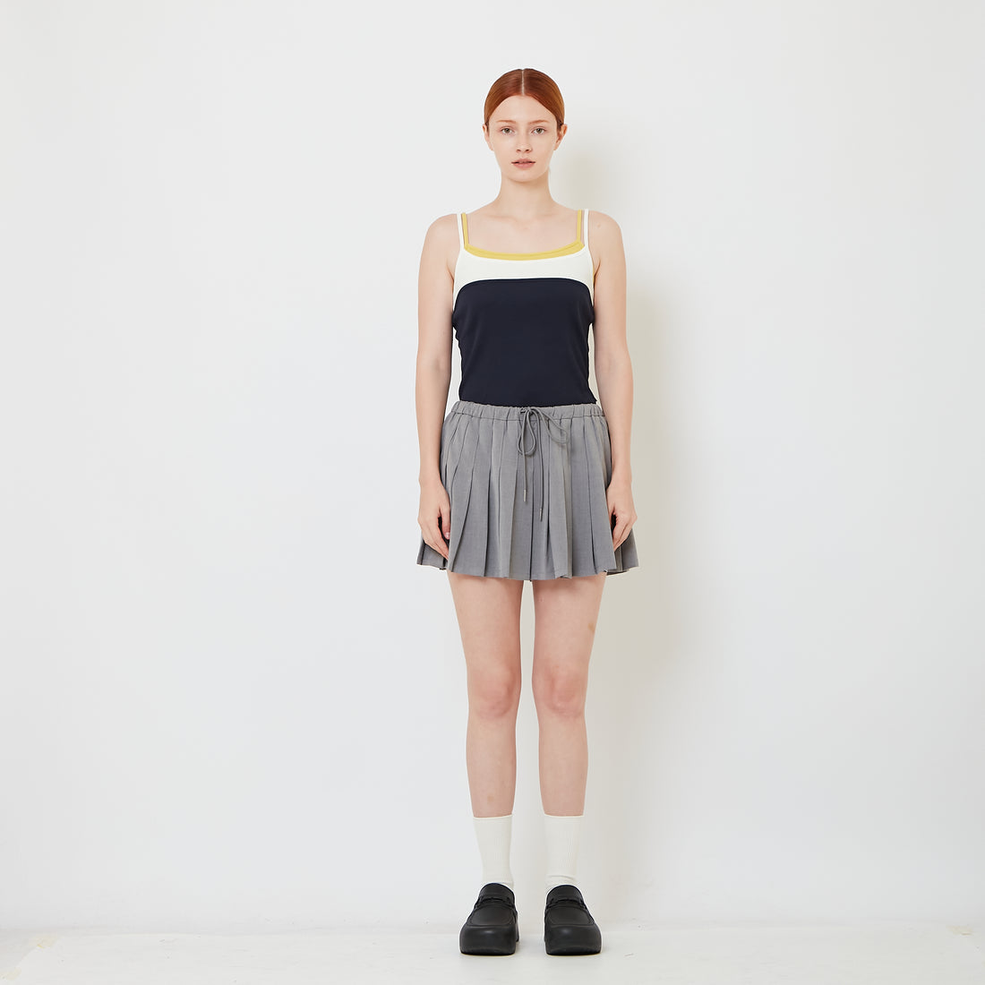 Women Pleated Skirt - Grey - SW2606121A
