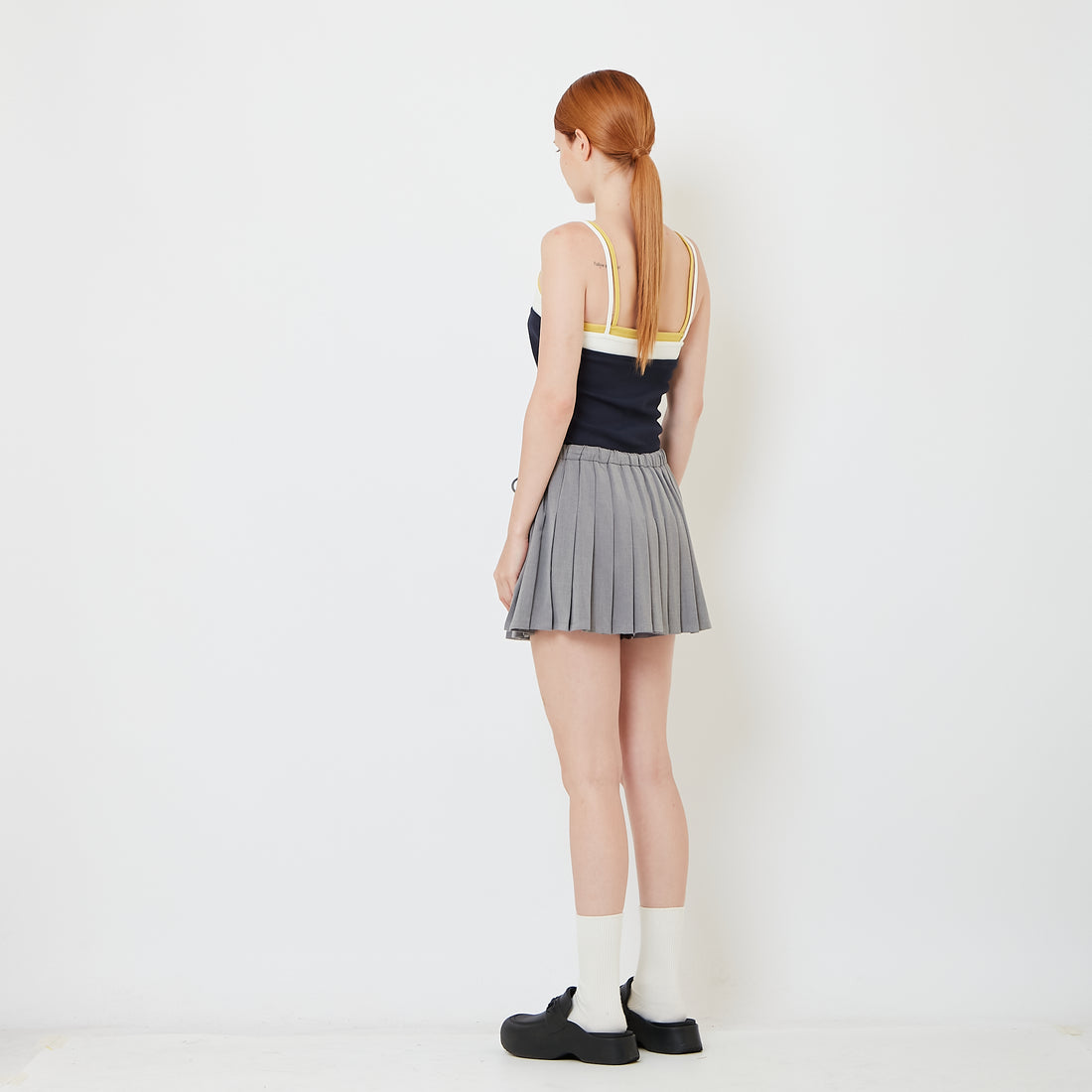 Women Pleated Skirt - Grey - SW2606121A
