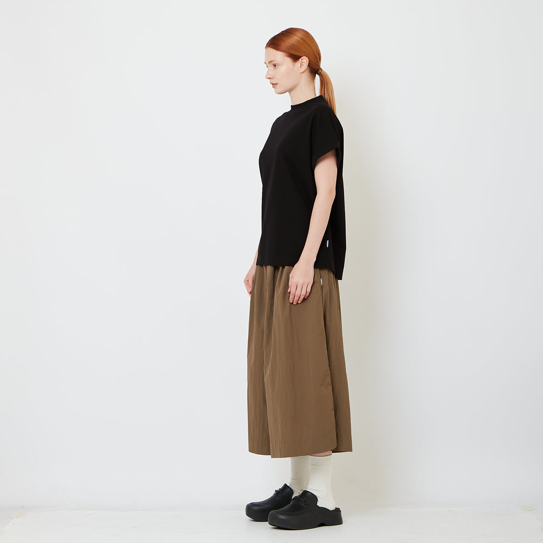 Women Elastic Waist Pants - Brown - SW2606122A