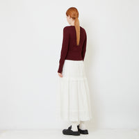 Women Maxi Skirt - Off White - SW2606124A