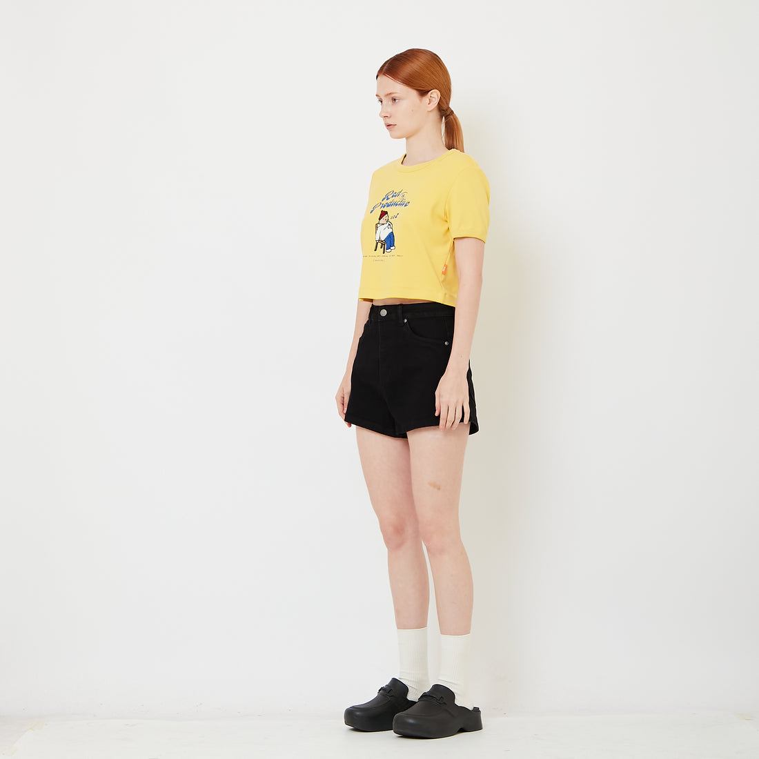 Women Stretch Denim Shorts - Black - SW2606126D
