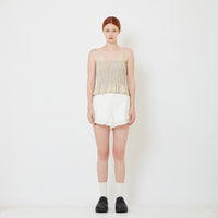 Women Ruffle Shorts - Off White - SW2606133A
