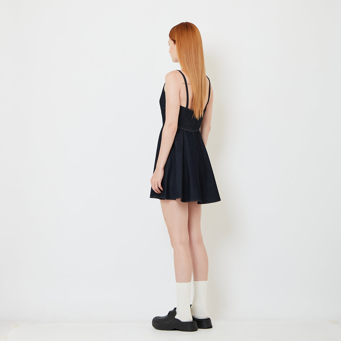 Women Scoop Neck Mini Skater Dress - Navy - SW2606137A