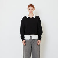 Women Combined Long Sleeve Top - Black - SW2606140B