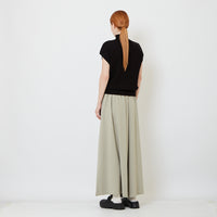 Women Elastic Waist Long Pants - Dark Green - SW2606144B