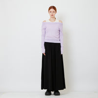 Women Elastic Waist Long Pants - Black - SW2606144C