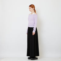 Women Elastic Waist Long Pants - Black - SW2606144C