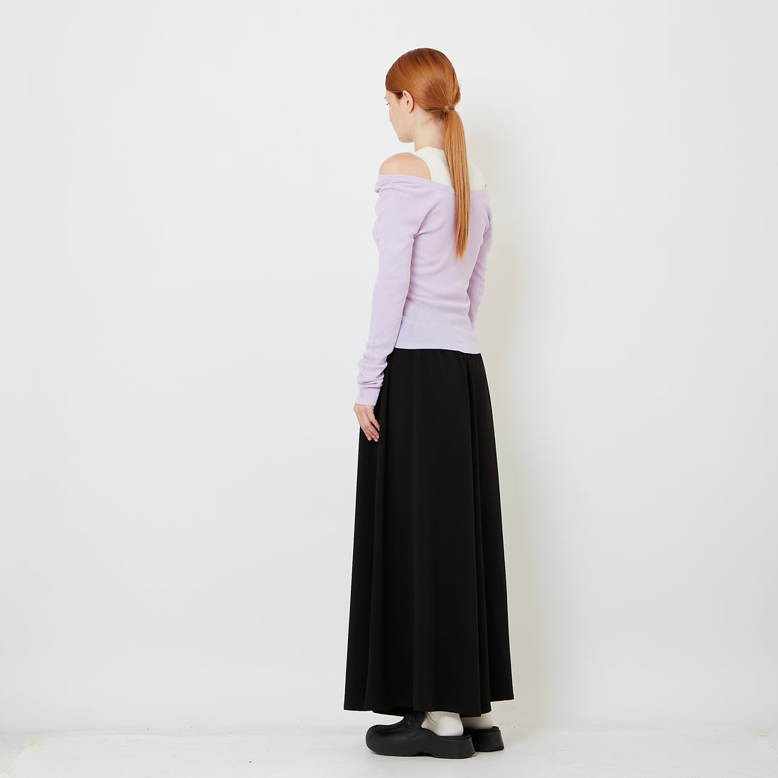 Women Elastic Waist Long Pants - Black - SW2606144C